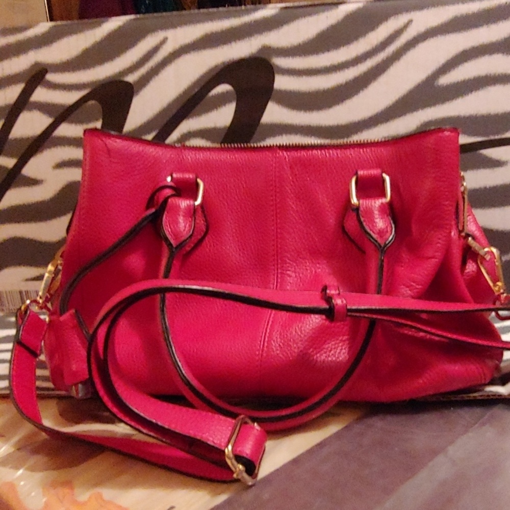 An all leather red LaDiva purse